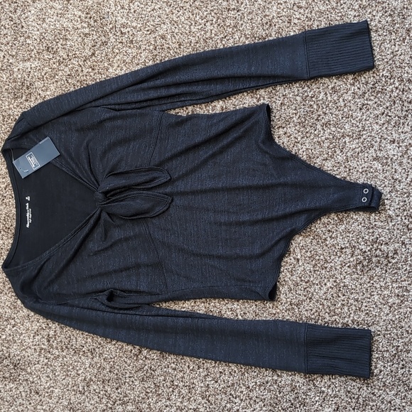 Abercrombie and Fitch Body Suit Soft Long Sleeve NEW Size Medium Black-blue - Picture 2 of 11